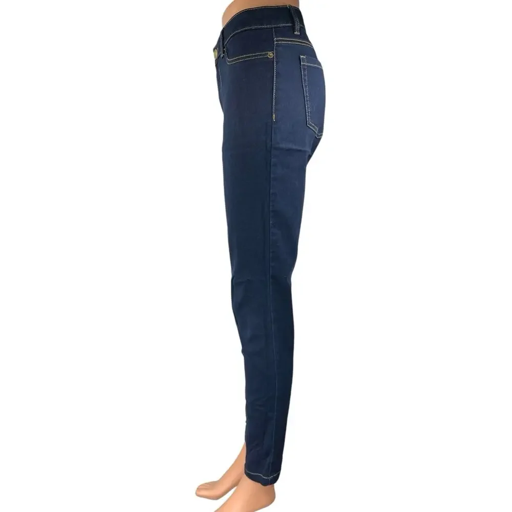 Michael Kors Women's Blue Dark Wash Mid Rise Skinny Jegging Denim Jeans Size 6